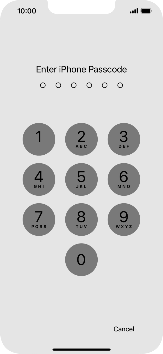 Use the lock code you created.
