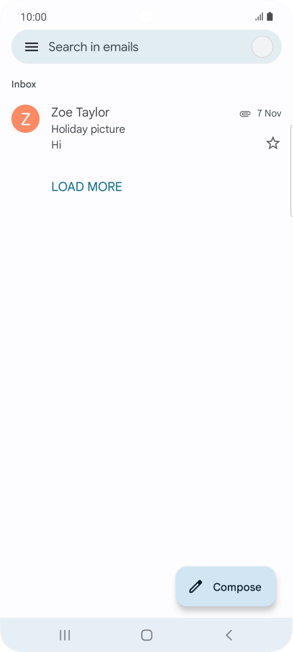 Press the email account icon. Press the email account icon.