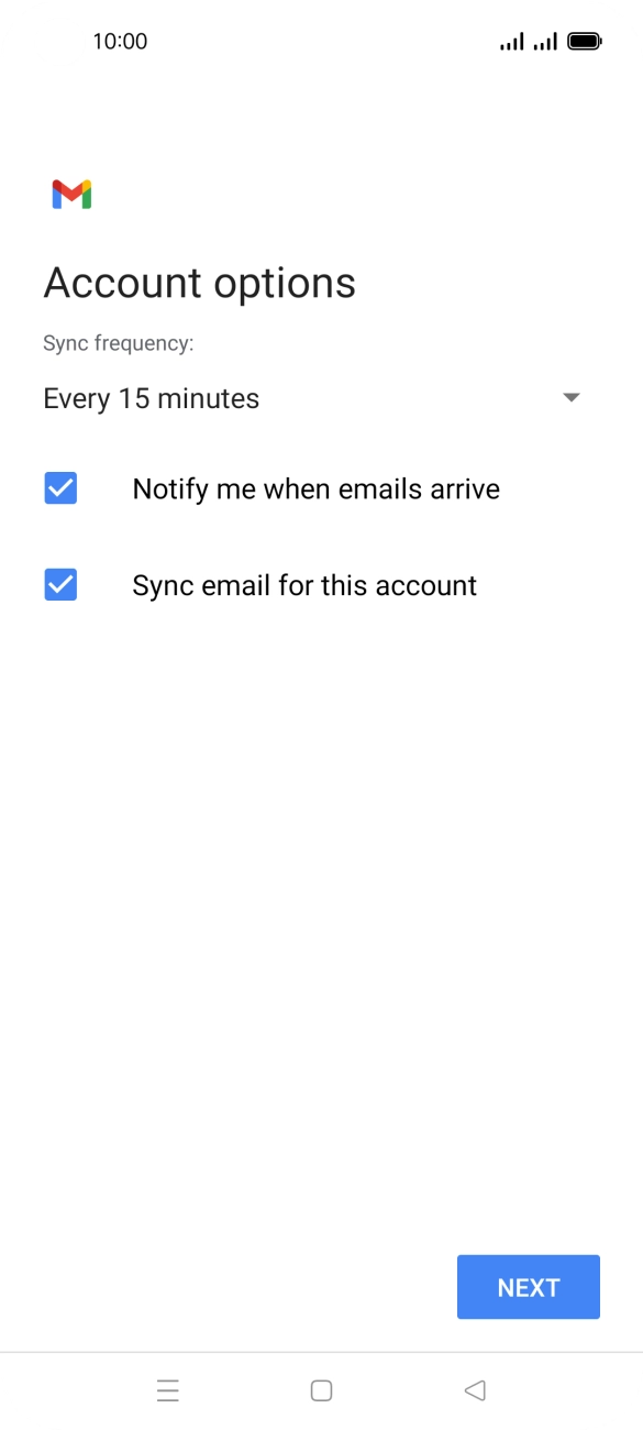 If this screen is displayed, you email account has been recognised and set up automatically. Follow the instructions on the screen to key in more information and finish setting up your phone. If this screen is displayed, you email account has been recognised and set up automatically. Follow the instructions on the screen to key in more information and finish setting up your phone.
