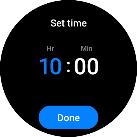 Slide your finger up or down on the screen to set the required time.