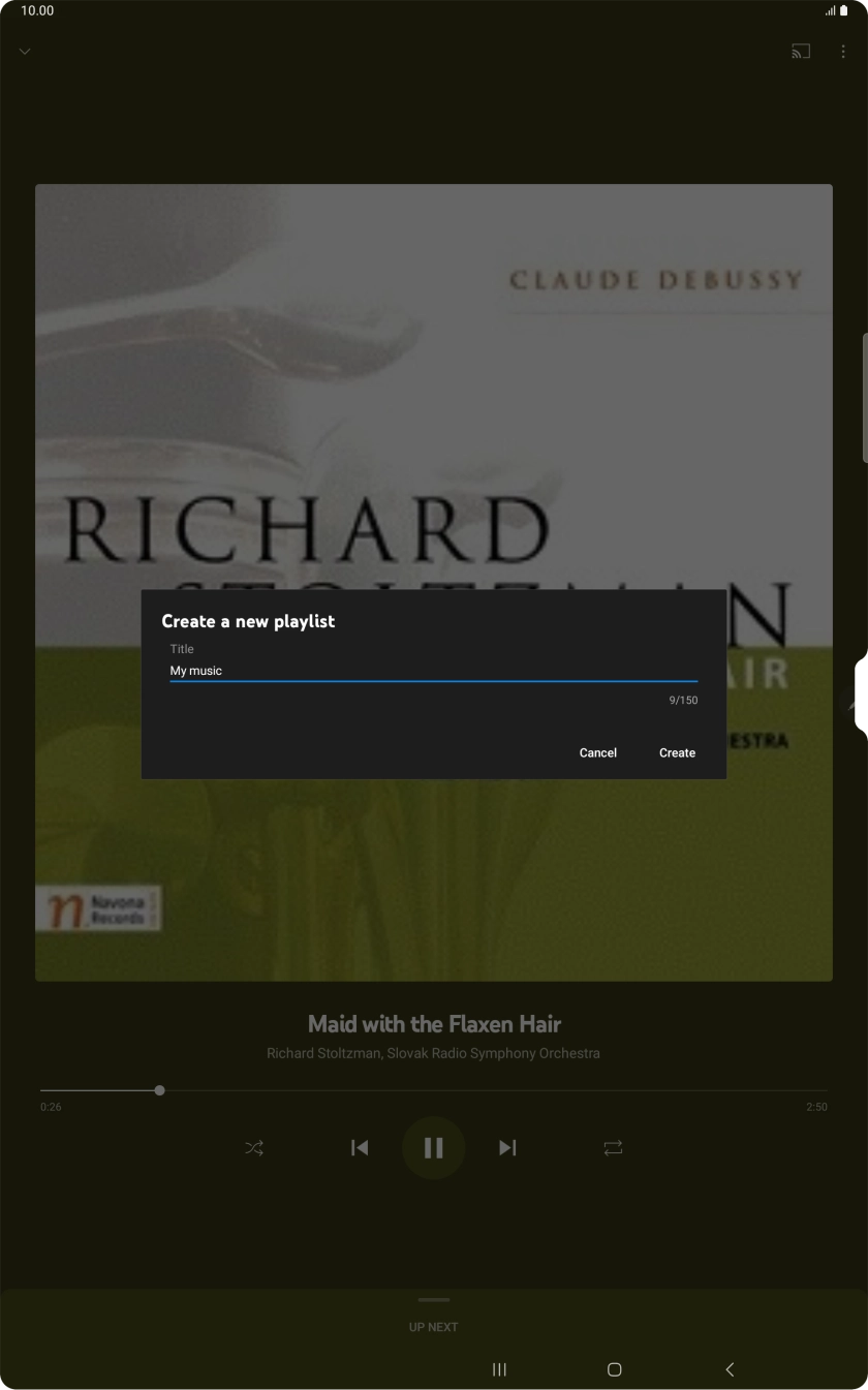 Key in a name for the playlist and press Create.