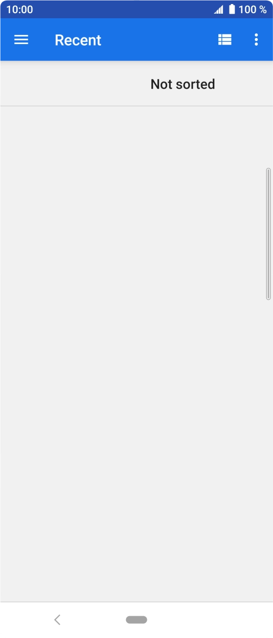 Slide your finger right on the screen and go to the required folder.