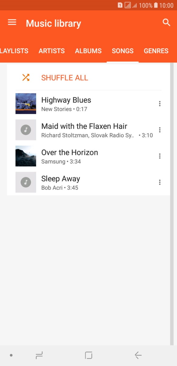 Press the required audio file.