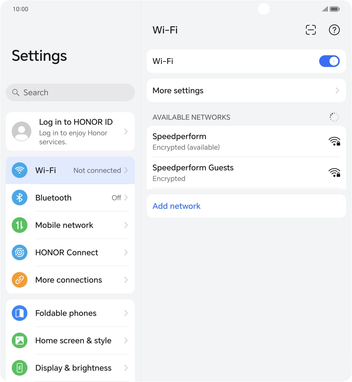 Press the required WiFi network.