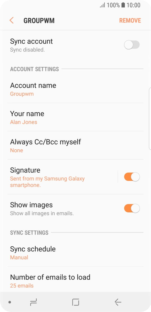 Press the indicator next to 'Sync account' to turn on the function. Press the indicator next to 'Sync account' to turn on the function.