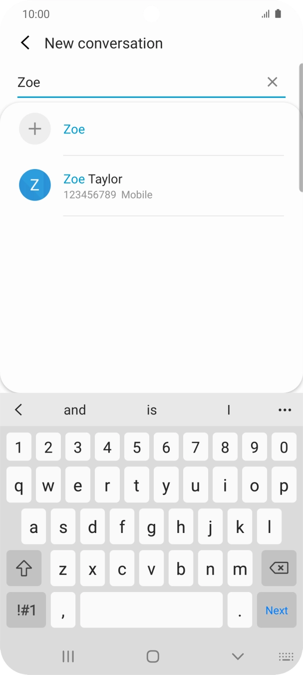 Press the required contact. Press the required contact.