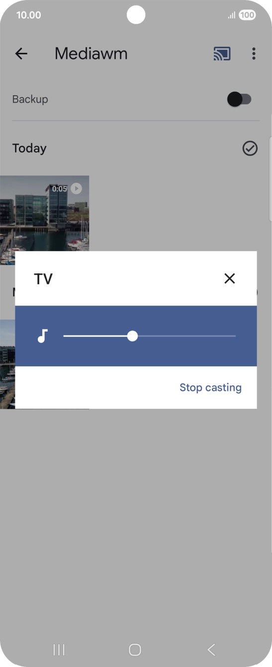 Press Stop casting. Press Stop casting.