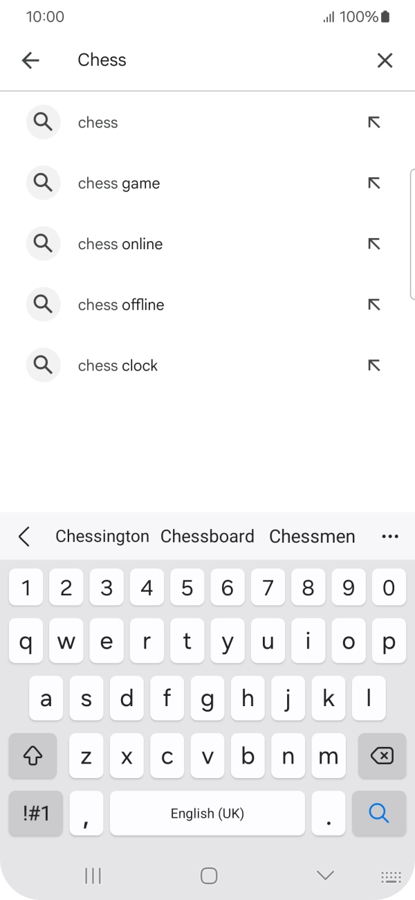 Key in the name or subject of the required app and press the search icon.