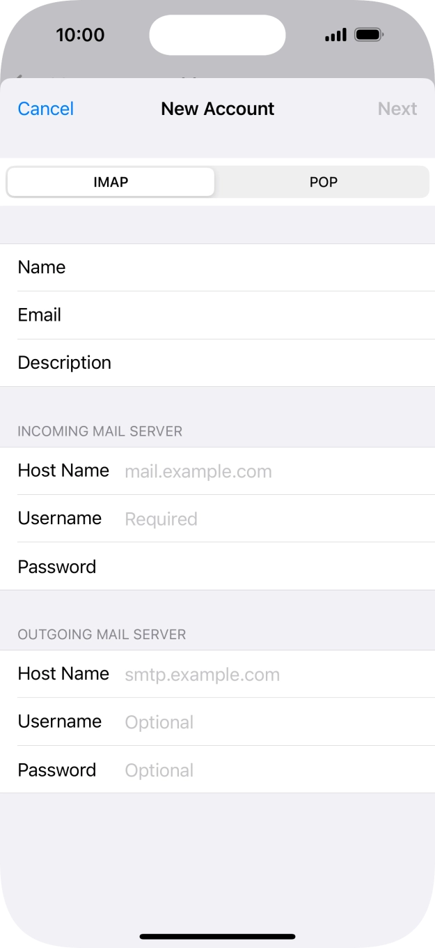 Press IMAP. Press IMAP.