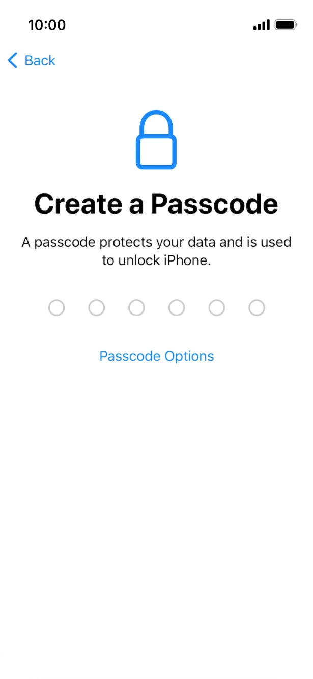 Press Passcode Options.