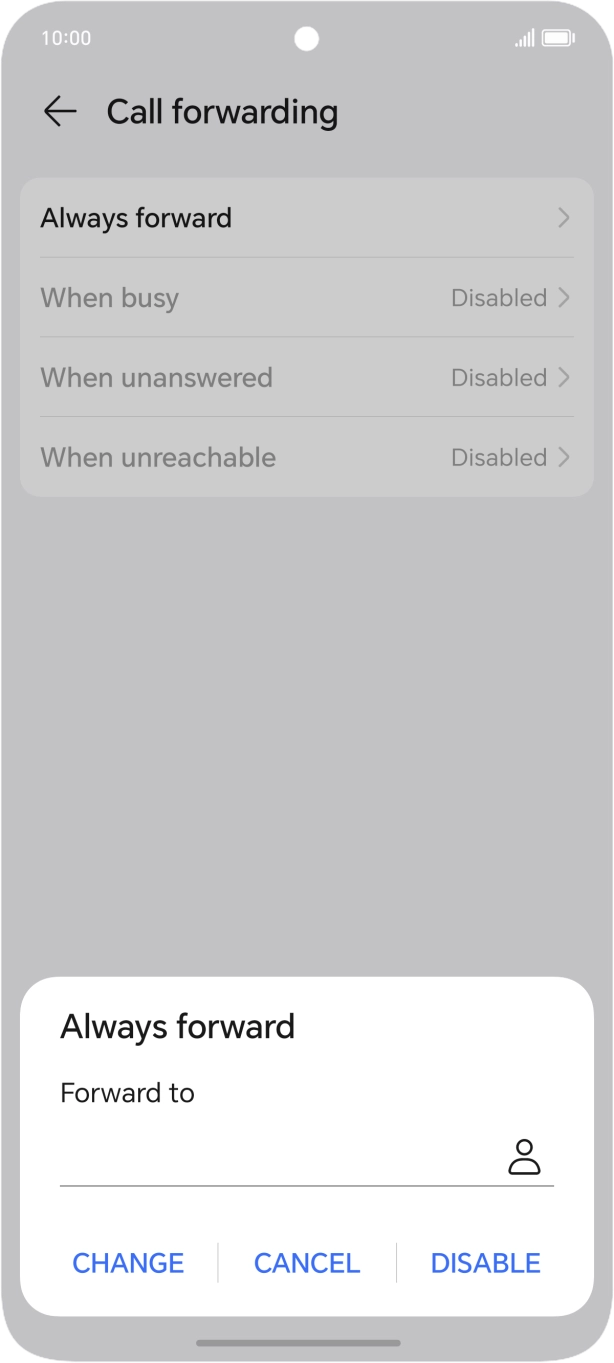 Press DISABLE. Press DISABLE.