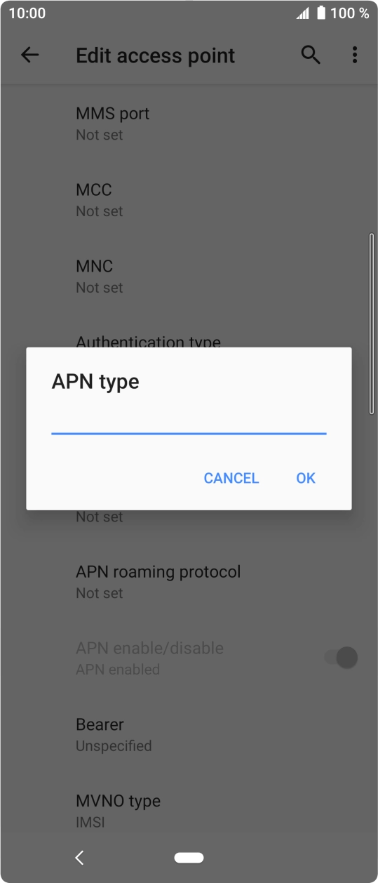 Key in default and press OK. Key in default and press OK.