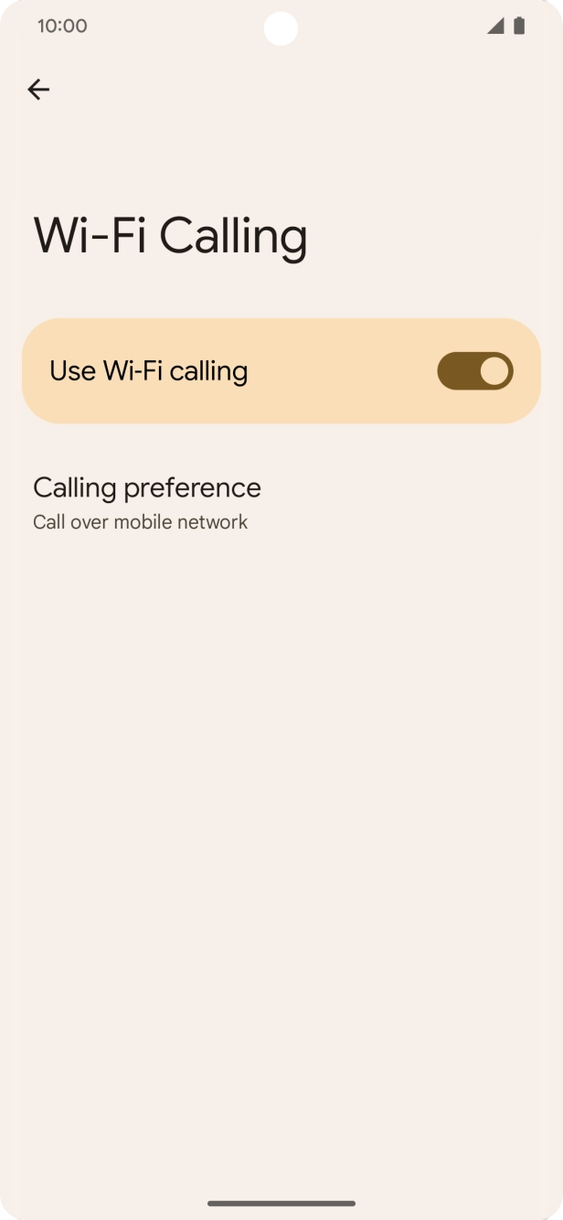 Press the indicator next to 'Use Wi-Fi calling' to turn the function on or off. Press the indicator next to 'Use Wi-Fi calling' to turn the function on or off.