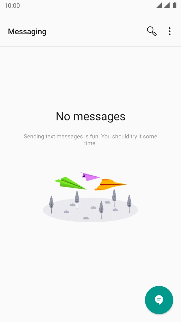 Press the new message icon. Press the new message icon.