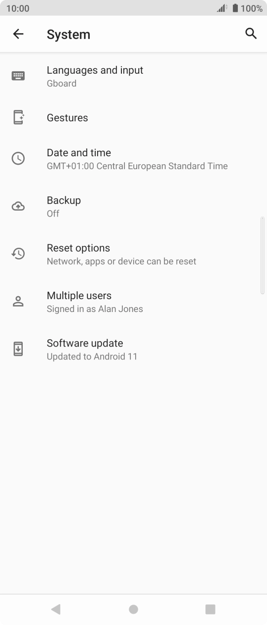 Press Reset options.