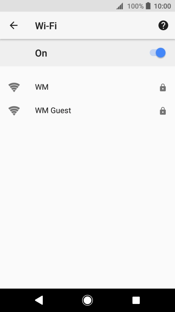 Press the required WiFi network. Press the required WiFi network.