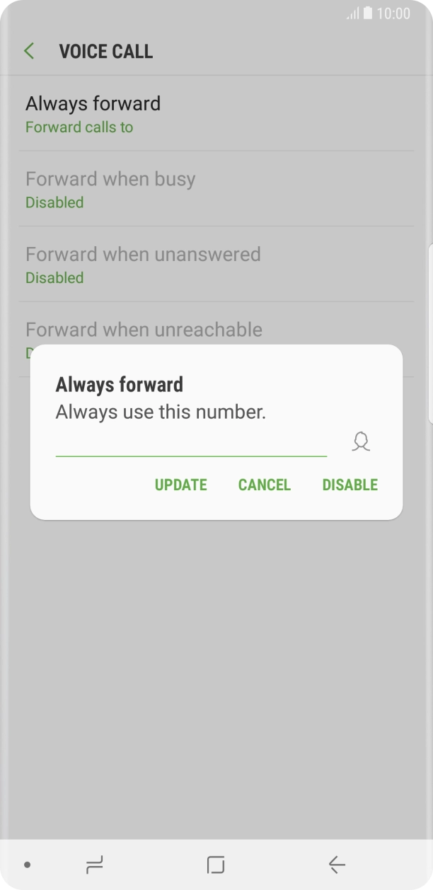 Press DISABLE.