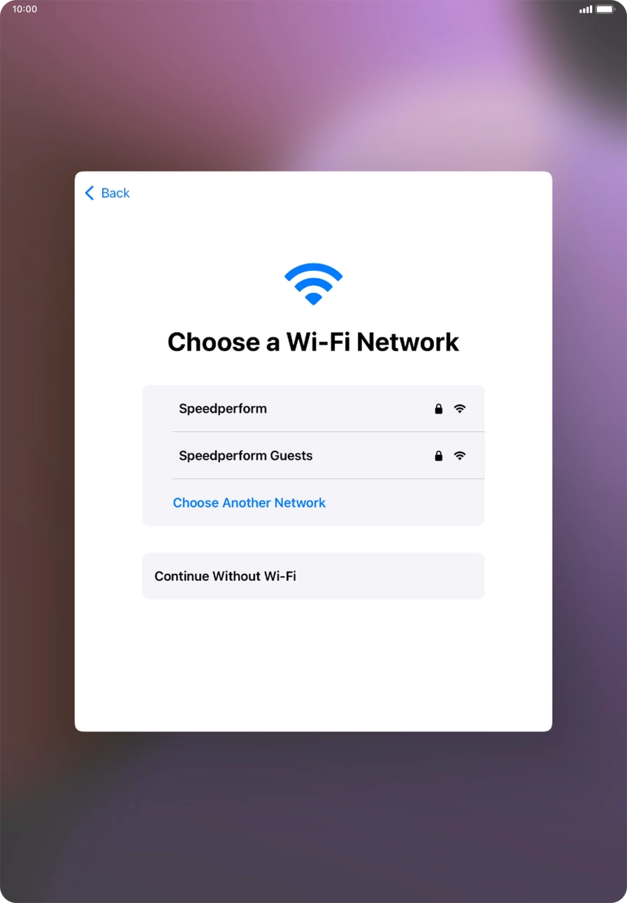 Press the required WiFi network.