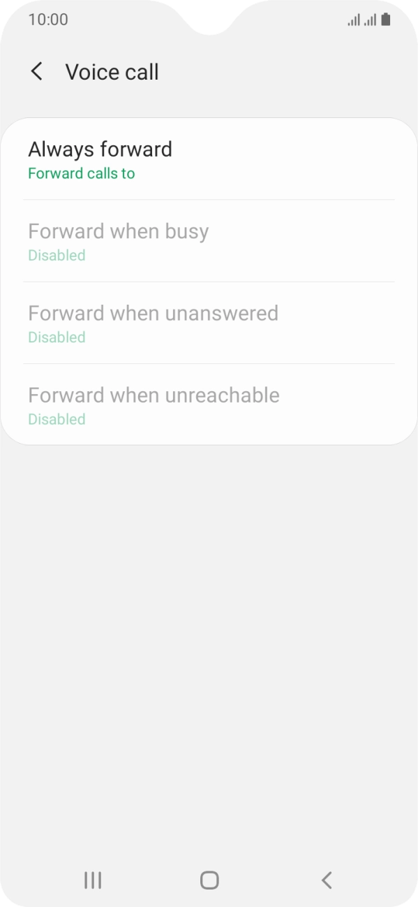 Press the required divert type. Press the required divert type.