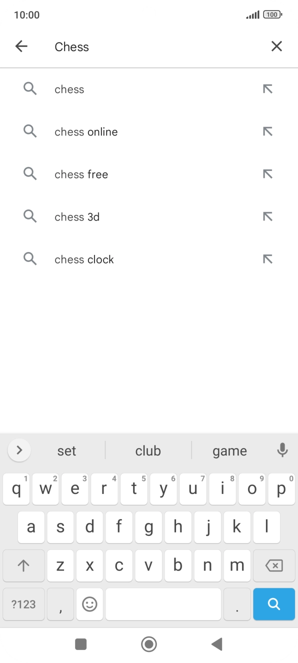 Key in the name or subject of the required app and press the search icon.