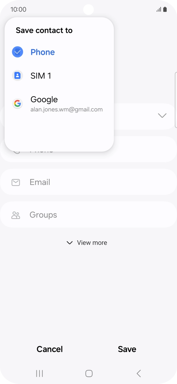 Press the required Google account. Press the required Google account.