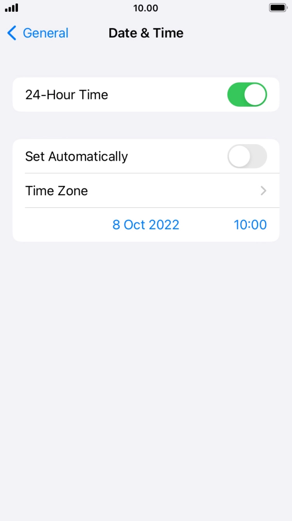 Press the indicator next to 'Set Automatically' to turn on the function.