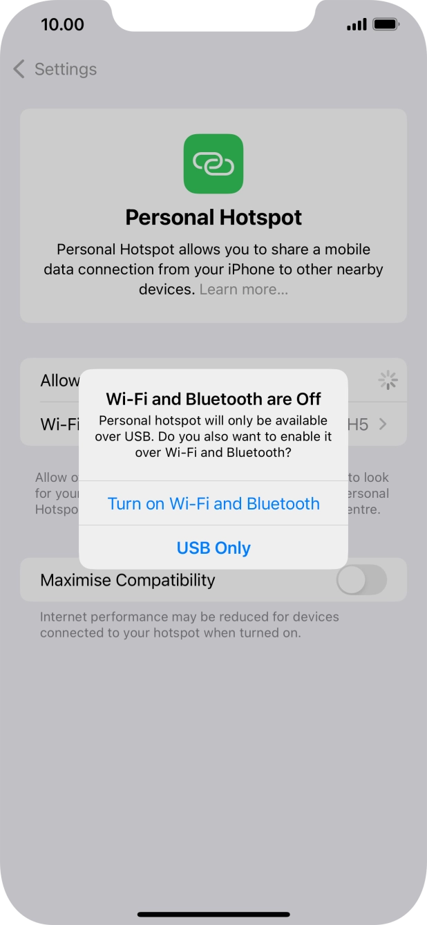 If WiFi is turned off, press Turn on Wi-Fi and Bluetooth.