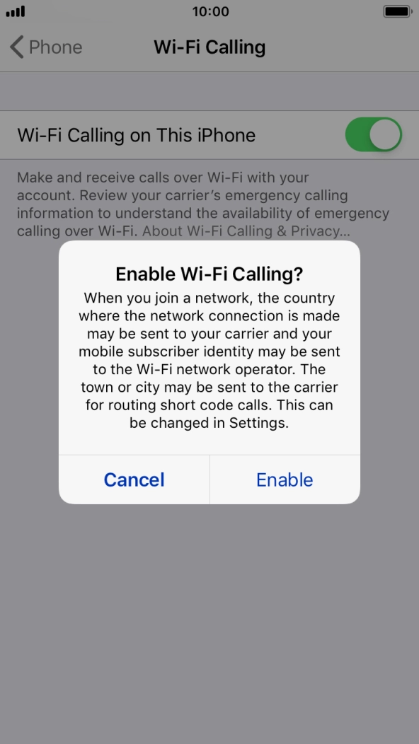 If you turn on the function, press Enable. If you turn on the function, press Enable.