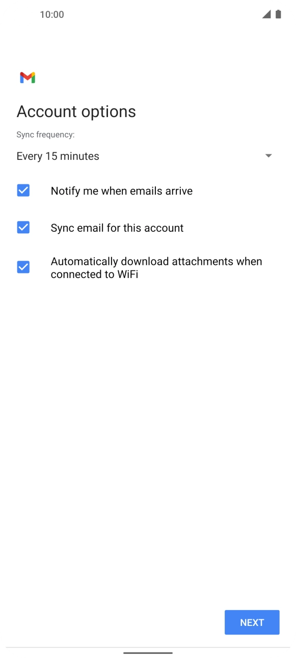 If this screen is displayed, you email account has been recognised and set up automatically. Follow the instructions on the screen to key in more information and finish setting up your phone. If this screen is displayed, you email account has been recognised and set up automatically. Follow the instructions on the screen to key in more information and finish setting up your phone.