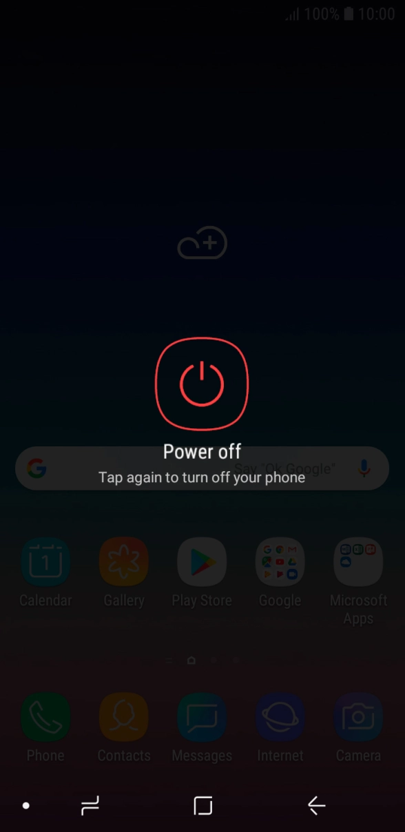 Press Power off.