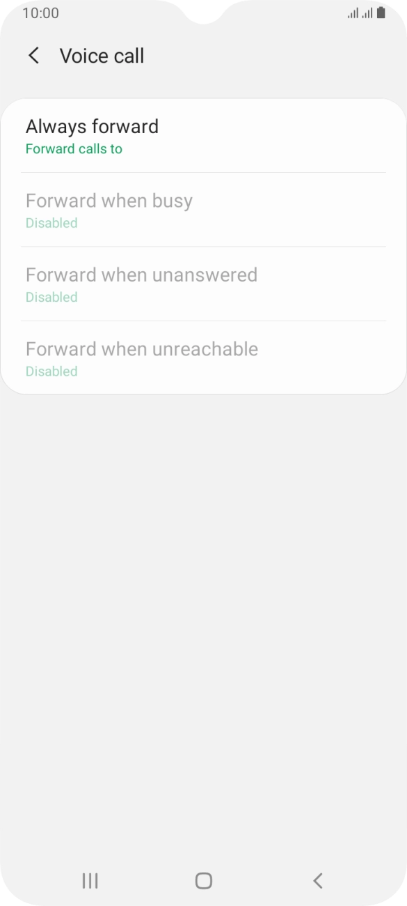 Press the required divert type. Press the required divert type.