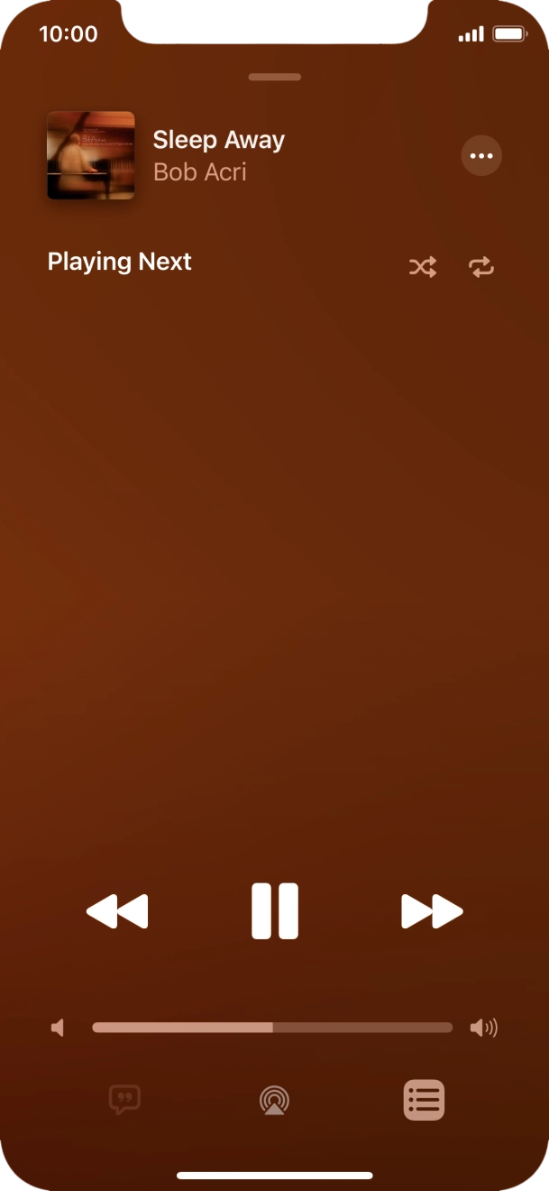 Press the shuffle icon to turn the function on or off. Press the shuffle icon to turn the function on or off.