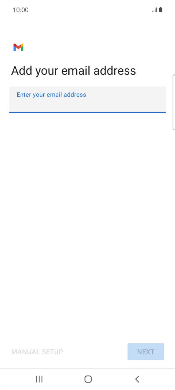 Press the field below 'Enter your email address' and key in your email address.