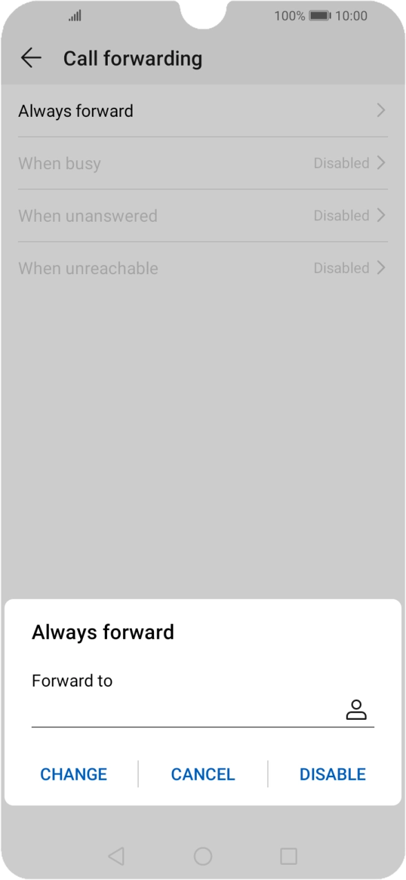 Press DISABLE. Press DISABLE.