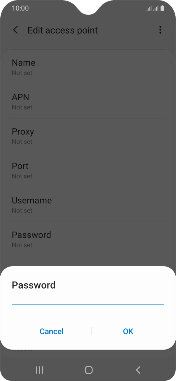 Key in password and press OK.