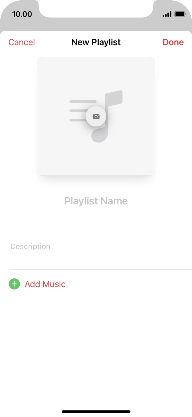 Press the text input field and key in a name for the playlist. Press the text input field and key in a name for the playlist.