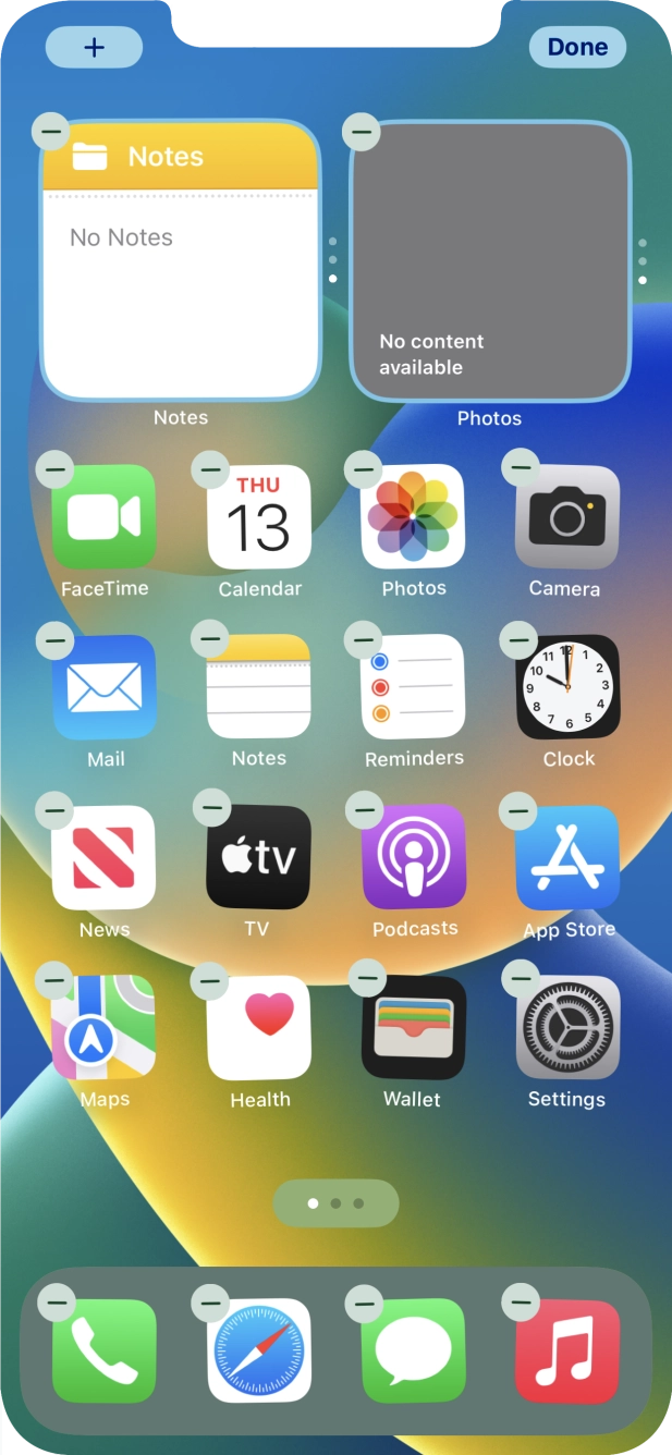 Press the home screen icon. Press the home screen icon.