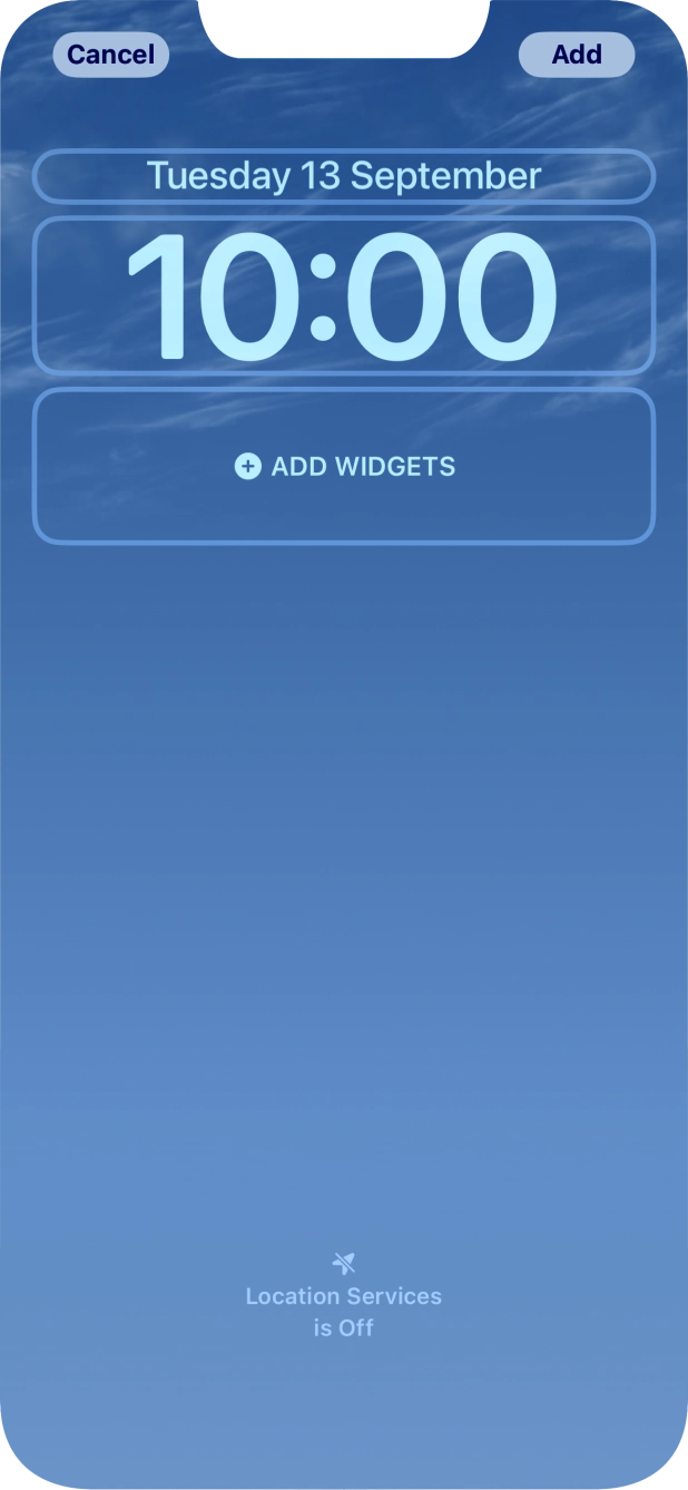 To customise the way the lock screen date is displayed, press the date widget and follow the instructions on the screen to select the required widget display mode.