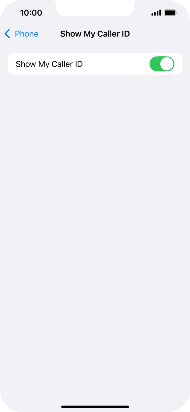 Press the indicator next to 'Show My Caller ID' to turn the function on or off. Press the indicator next to 'Show My Caller ID' to turn the function on or off.