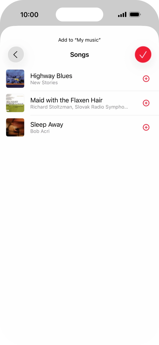 Go to the required category and press the add icon next to the required audio file. Go to the required category and press the add icon next to the required audio file.