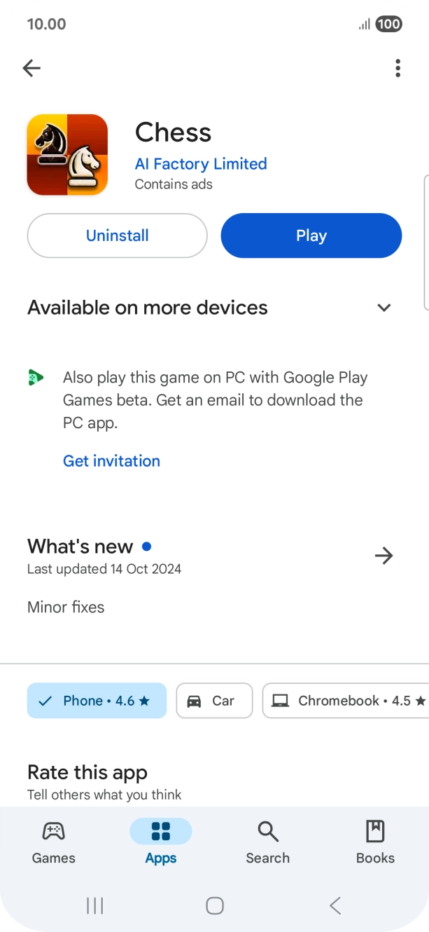 Press Uninstall.