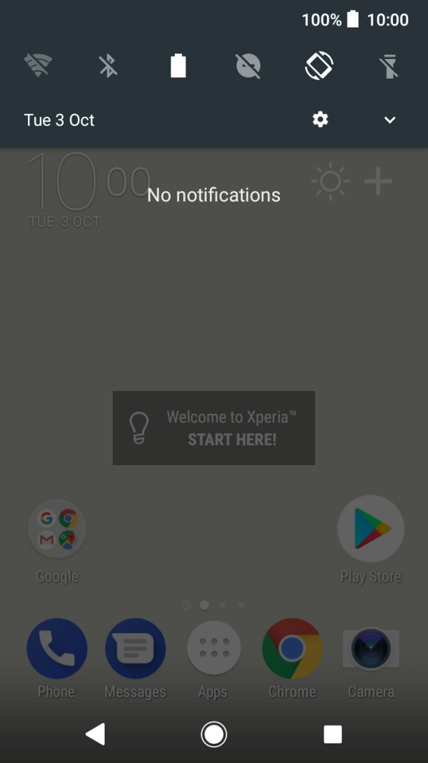Press the settings icon. Press the settings icon.
