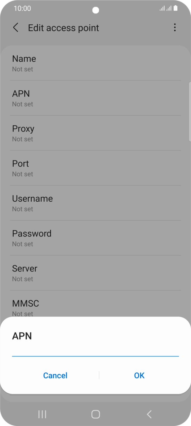Key in wap.o2.co.uk and press OK.