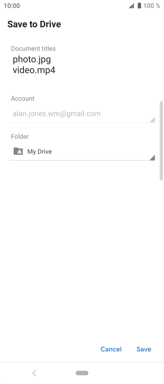 Press the field below 'Folder' and go to the required folder.