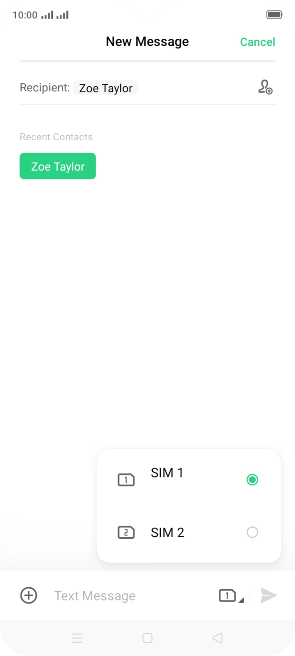 Press the required SIM. Press the required SIM.