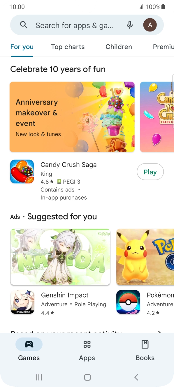 Press the profile icon.