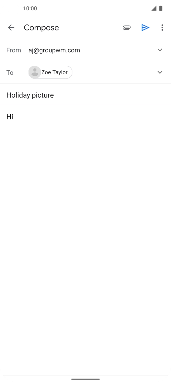 Press the attachment icon. Press the attachment icon.
