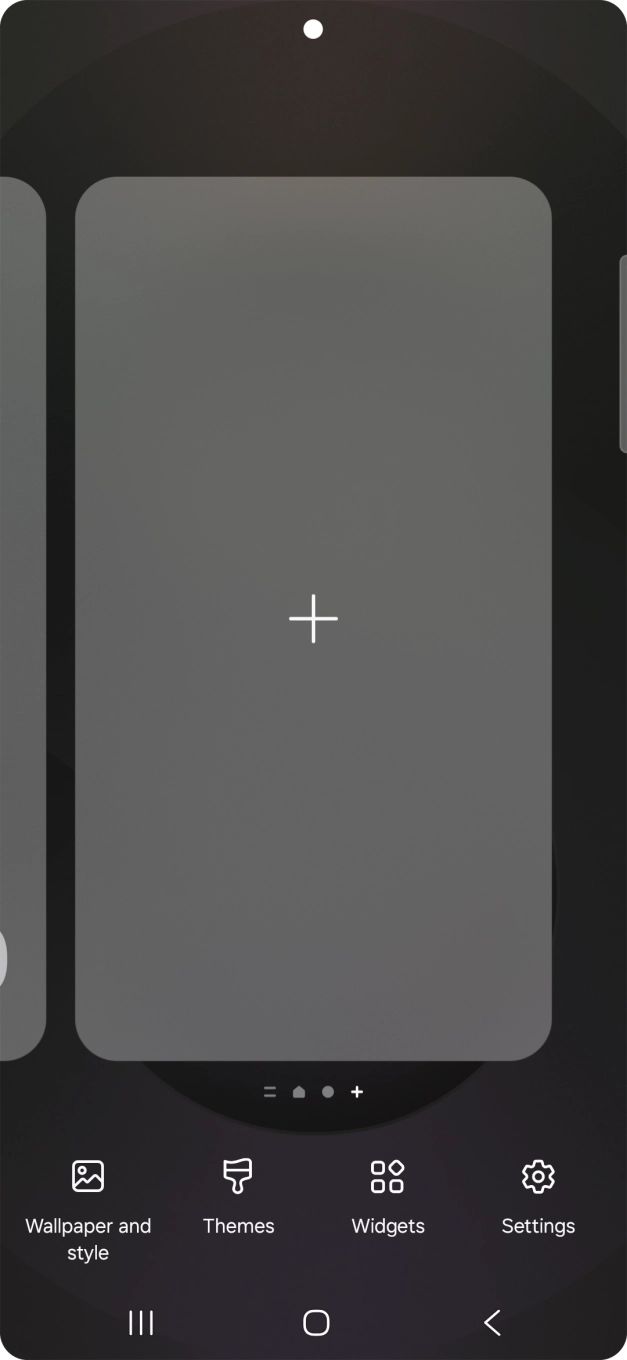 Press the add icon to add a home screen page.