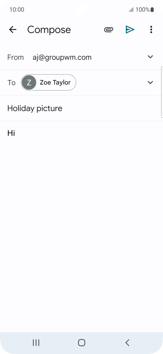 Press the attachment icon. Press the attachment icon.