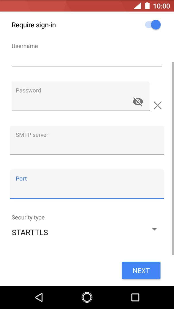 Press the drop down list below 'Security type'. Press the drop down list below 'Security type'.